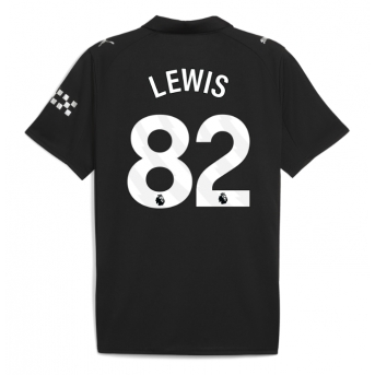 Billige Fotballdrakt Manchester City Rico Lewis #82 Replika Bortedrakt 2025-26 Kortermet